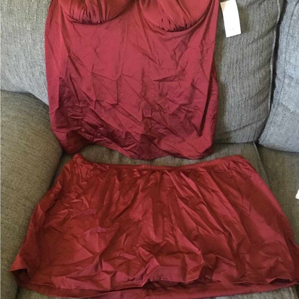 Burgundy Two-Piece Swimsuit